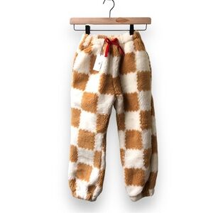NWT Pink Chicken Sherpa Check Joggers